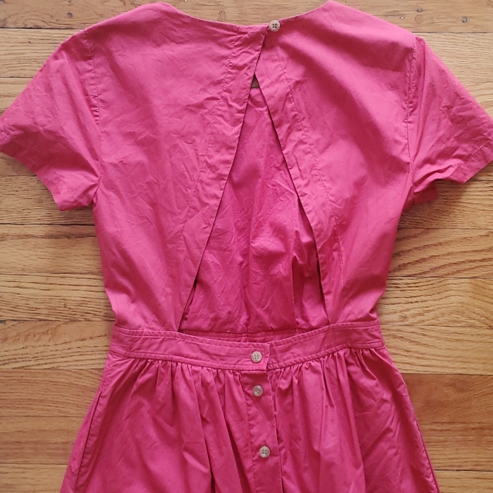 Gorgeous Coral Madewell Open Back Midi Dress - Picture 5 of 9